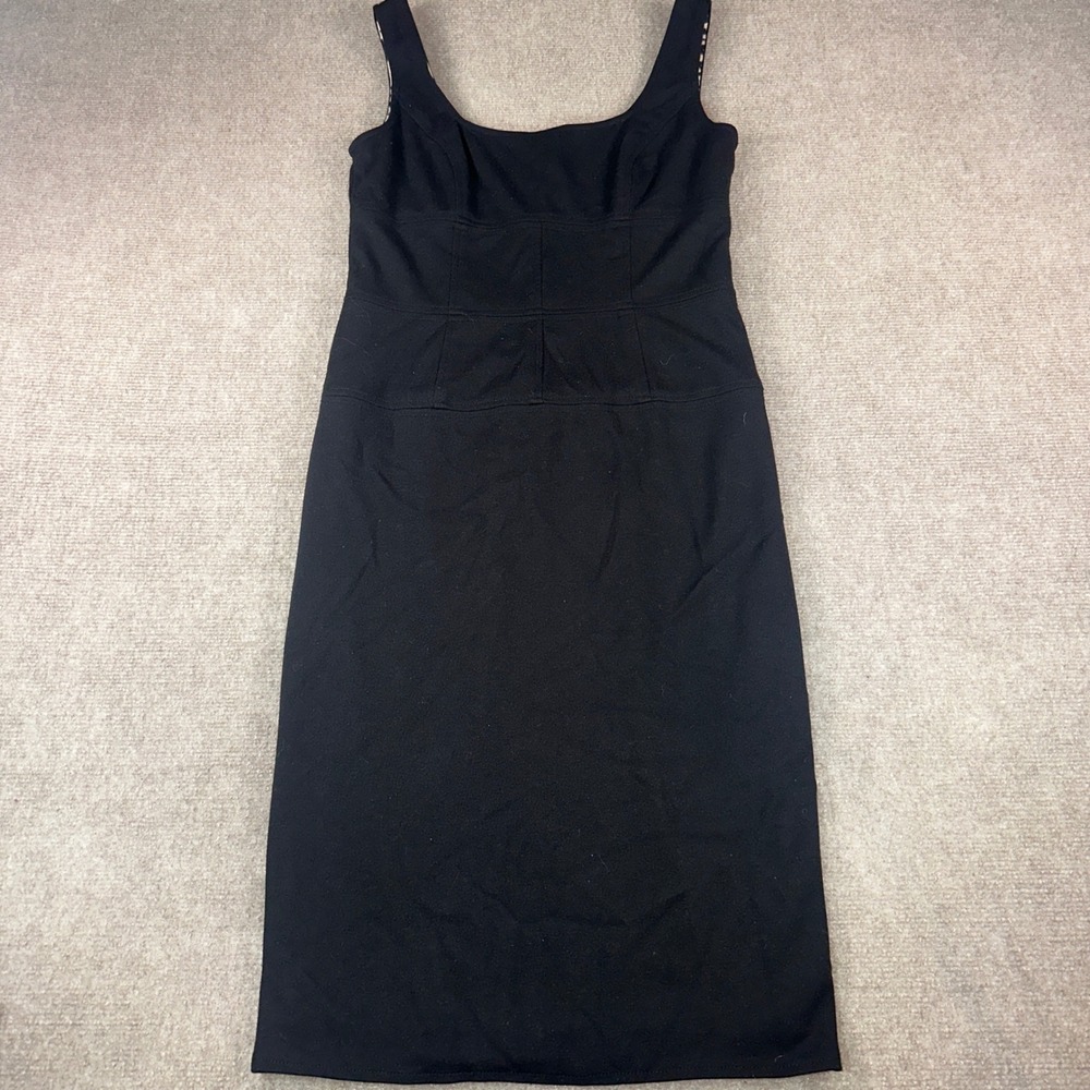 Adrianna Papell Black Cocktail Sleeveless Sheath Dress Scoop Neck Size 4